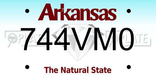 744VM0 Arkansas License Plate