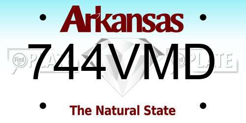 744VMD Arkansas License Plate