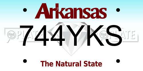 744YKS Arkansas License Plate