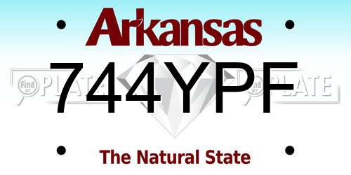 744YPF Arkansas License Plate