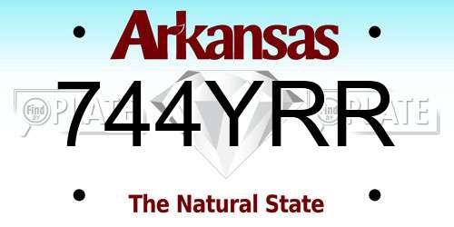 744YRR Arkansas License Plate