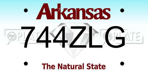 744ZLG Arkansas License Plate