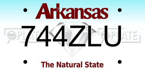 744ZLU Arkansas License Plate