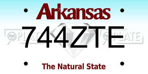 744ZTE Arkansas License Plate