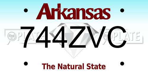 744ZVC Arkansas License Plate