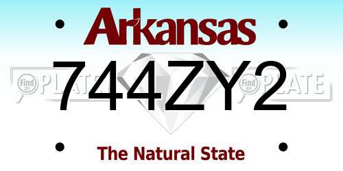 744ZY2 Arkansas License Plate