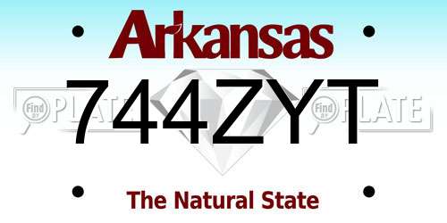 744ZYT Arkansas License Plate