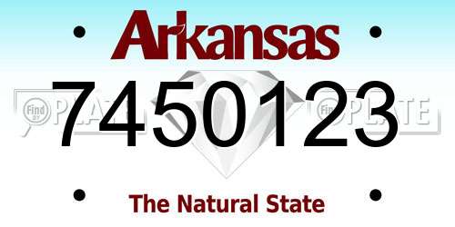 7450123 Arkansas License Plate