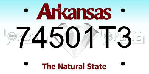 74501T3 Arkansas License Plate
