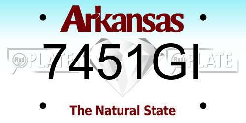 7451GI Arkansas License Plate