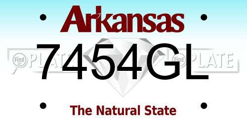 7454GL Arkansas License Plate