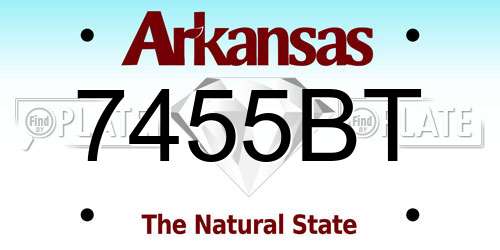 7455BT Arkansas License Plate