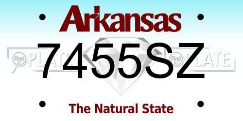 7455SZ Arkansas License Plate