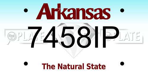 7458IP Arkansas License Plate
