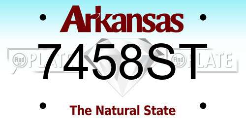 7458ST Arkansas License Plate