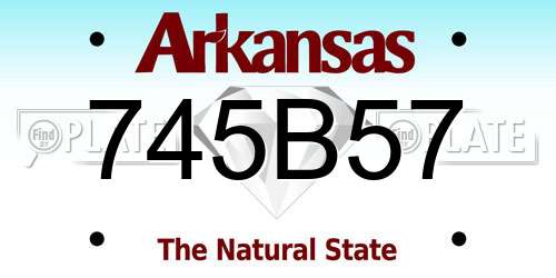 745B57 Arkansas License Plate