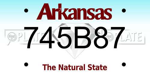745B87 Arkansas License Plate