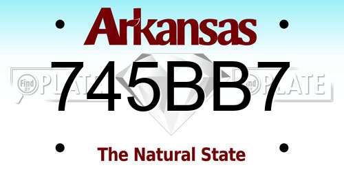 745BB7 Arkansas License Plate