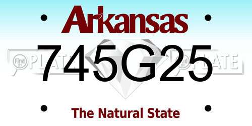 745G25 Arkansas License Plate