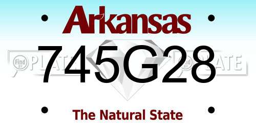 745G28 Arkansas License Plate