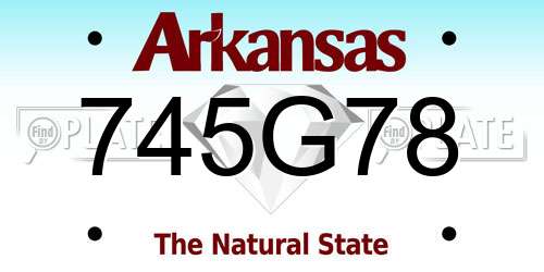 745G78 Arkansas License Plate