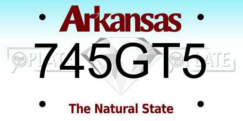 745GT5 Arkansas License Plate