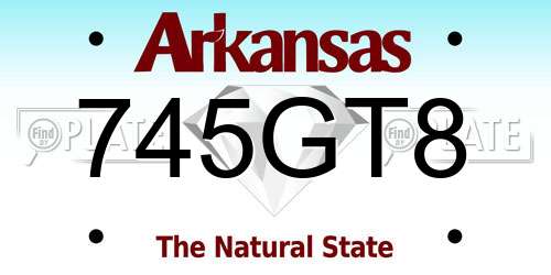 745GT8 Arkansas License Plate