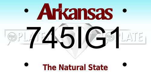 745IG1 Arkansas License Plate