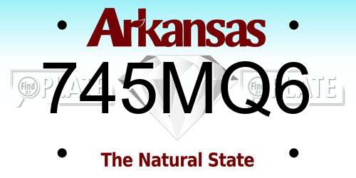 745MQ6 Arkansas License Plate