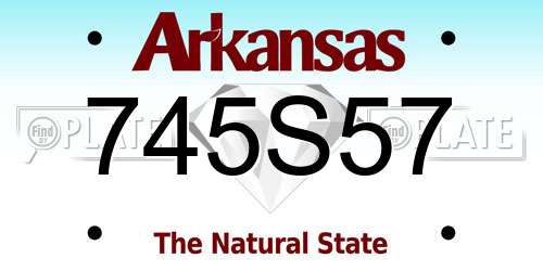 745S57 Arkansas License Plate
