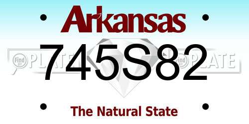 745S82 Arkansas License Plate