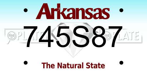 745S87 Arkansas License Plate