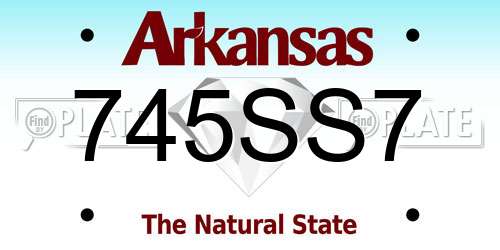 745SS7 Arkansas License Plate