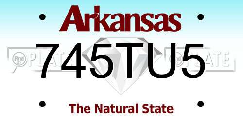745TU5 Arkansas License Plate