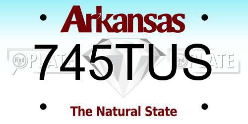 745TUS Arkansas License Plate