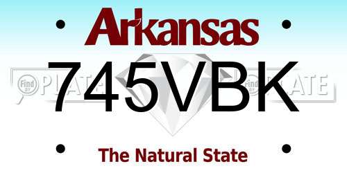 745VBK Arkansas License Plate