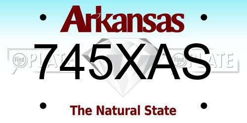 745XAS Arkansas License Plate