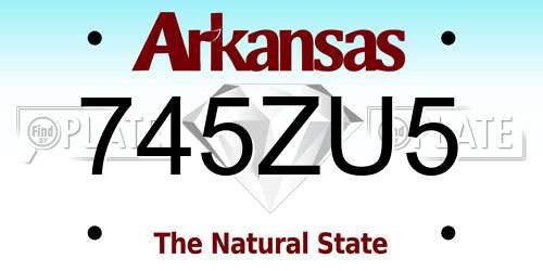 745ZU5 Arkansas License Plate