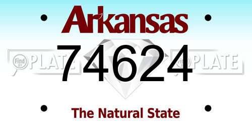 74624 Arkansas License Plate