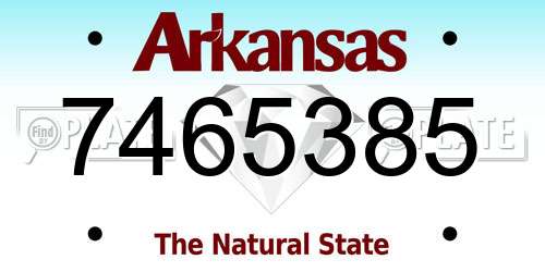 7465385 Arkansas License Plate