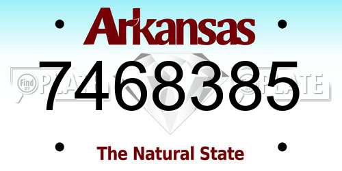 7468385 Arkansas License Plate