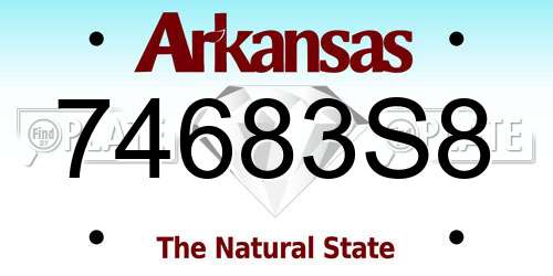 74683S8 Arkansas License Plate