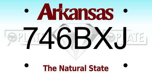 746BXJ Arkansas License Plate