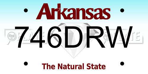 746DRW Arkansas License Plate