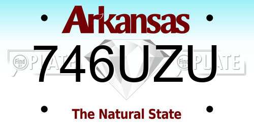 746UZU Arkansas License Plate