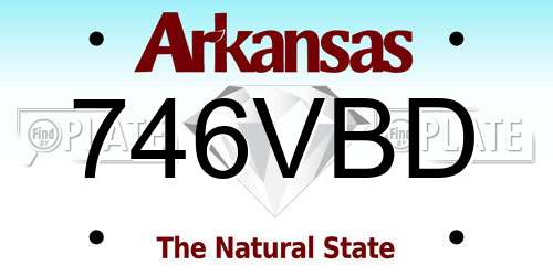 746VBD Arkansas License Plate
