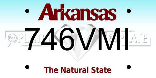 746VMI Arkansas License Plate