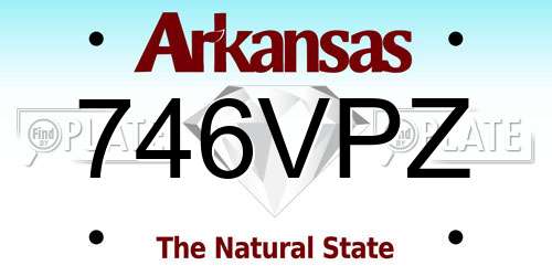 746VPZ Arkansas License Plate