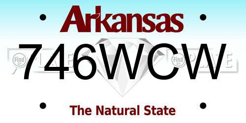 746WCW Arkansas License Plate