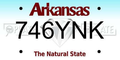746YNK Arkansas License Plate